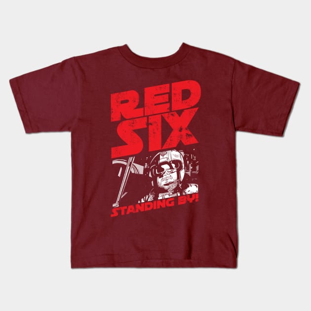 Red Six Standing By Kids T-Shirt by mannypdesign